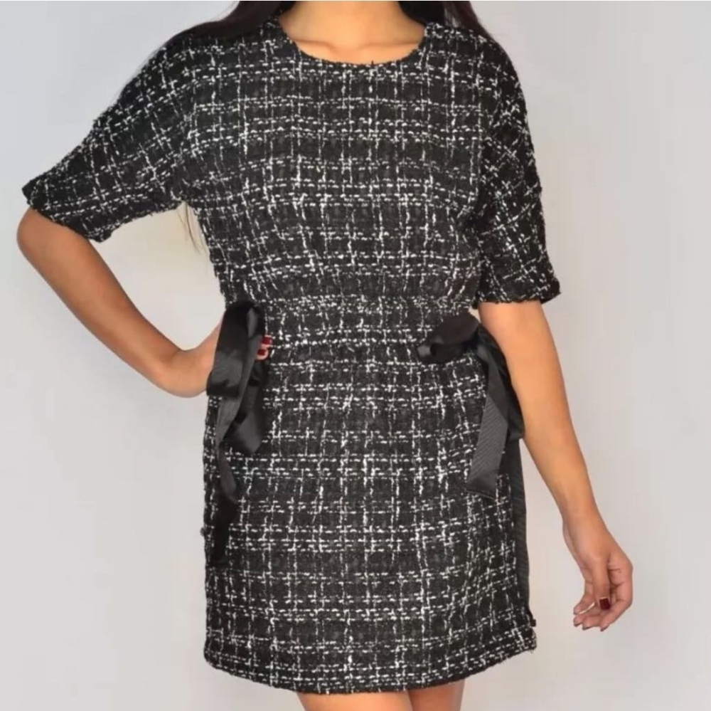 Zara Tweed Black and White Dress